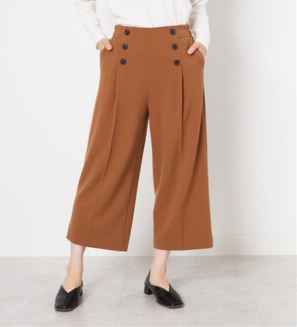 BELLUNA（ベルーナ）の「ストレッチ素材ボタン使いワイドパンツ（その他パンツ）」｜詳細画像