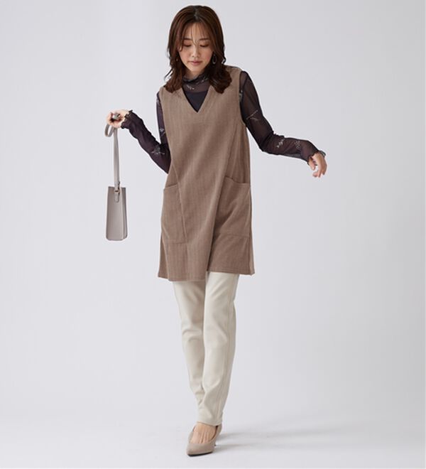 BELLUNA（ベルーナ）の「モールジャカード素材ジャンパースカート（ジャンパースカート）」｜詳細画像