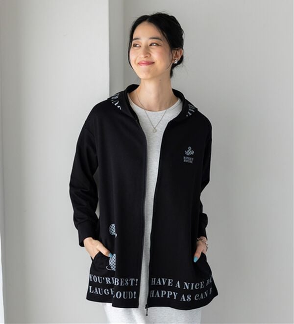 BELLUNA（ベルーナ）の「＜Ｄｉｓｎｅｙ＞【ミッキー】ロゴプリント裏メッシュパーカー（パーカー）」｜詳細画像