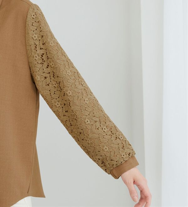 BELLUNA（ベルーナ）の「麻調素材袖レースブラウス（ブラウス）」｜詳細画像