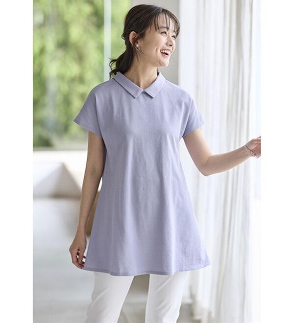 BELLUNA（ベルーナ）の「ヒンヤリ！綿１００％かのこポロチュニック（チュニック）」｜詳細画像