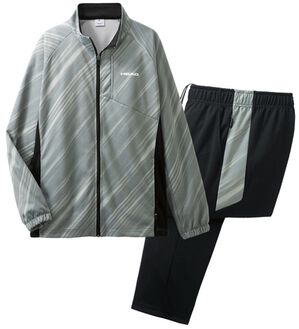 「＜ヘッド＞バイアスプリントジャージスーツ（メンズルームウェア）」｜グレー