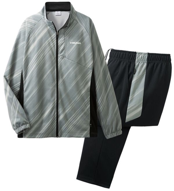 「＜ヘッド＞バイアスプリントジャージスーツ（メンズルームウェア）」｜グレー