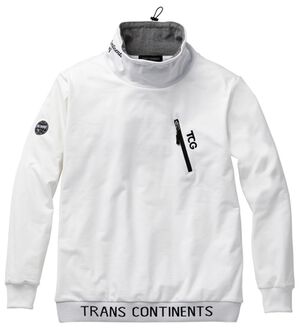 「＜トランスコンチネンツゴルフ＞ネックウォームウインドブレーカー（メンズトレーナー）」｜ホワイト