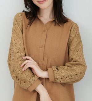 BELLUNA（ベルーナ）の「麻調素材袖レースブラウス（ブラウス）」｜詳細画像
