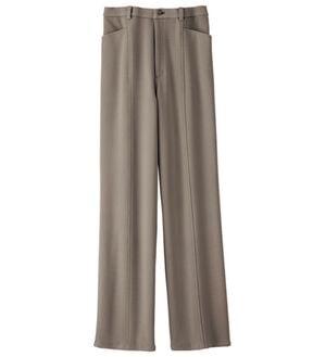 BELLUNA（ベルーナ）の「ハイテンションカルゼ素材美脚パンツ（セミワイド）（ワイドパンツ・ガウチョ）」｜グレージュモカ