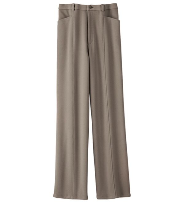 BELLUNA（ベルーナ）の「ハイテンションカルゼ素材美脚パンツ（セミワイド）（ワイドパンツ・ガウチョ）」｜グレージュモカ