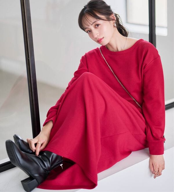 美品】コットン裏毛バックツイストワンピース SNIDEL ツイスト