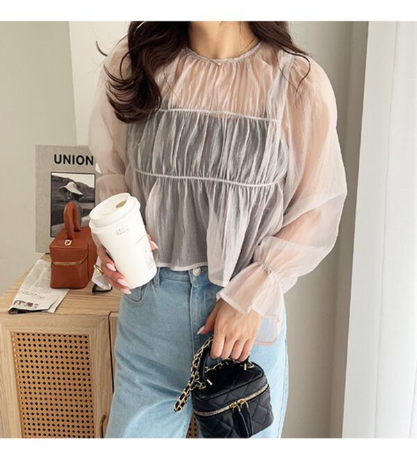 GeeRA（ジーラ）の「オーガンジーシアーブラウス（ブラウス）」｜詳細画像