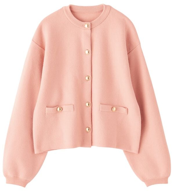 RANAN（ラナン）の「【4つの機能付き】洗える！ゴールド調ボタンニットカーディガン（ニットカーディガン）」｜詳細画像