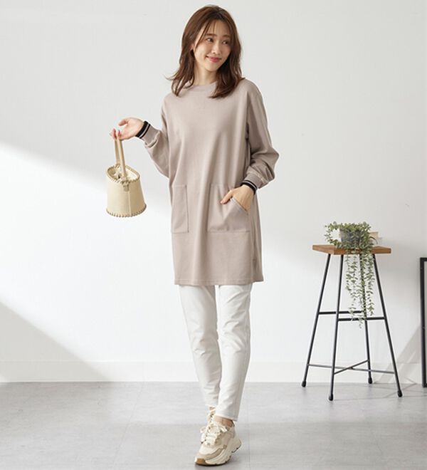 BELLUNA（ベルーナ）の「【メルティポンチ】配色リブ使いチュニック（チュニック）」｜詳細画像