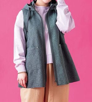 ルフラン（ルフラン）の「すっきり見え！柔らかストレッチベスト（ベスト）」｜チャコール