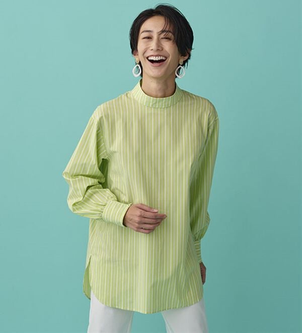 BELLUNA（ベルーナ）の「＜ＳＯＬＯＴＥＸ（Ｒ）＞ストレッチハイネックブラウス（ブラウス）」｜詳細画像