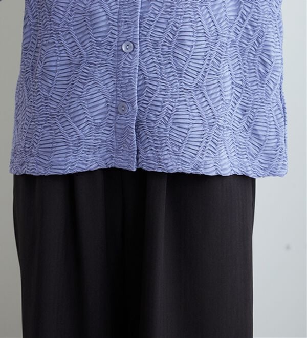 BELLUNA（ベルーナ）の「波柄シアージャカード素材カーディガン（ニットカーディガン）」｜詳細画像