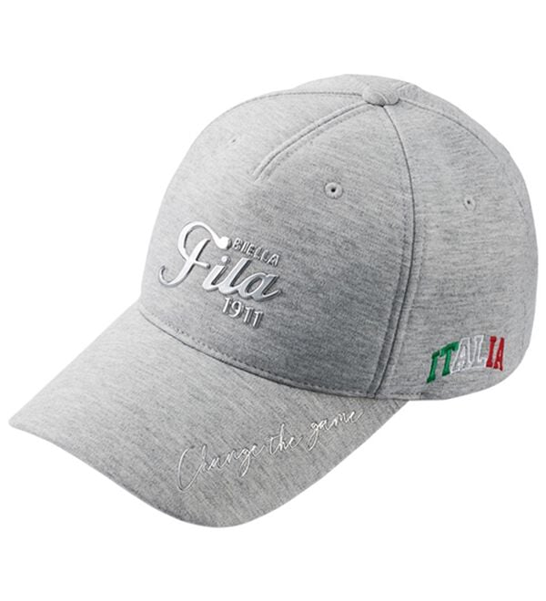「＜ＦＩＬＡ＞メタリックエンブレムスポーティキャップ（メンズ帽子）」｜杢グレー