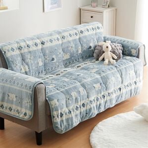 iellio（イエリオ）の「北欧調ボリュームフランネルソファカバー＜抗菌防臭・吸湿発熱・蓄熱・北欧柄・ソファーカバー・センターカバー＞（ソファーカバー）」｜シマエナガ