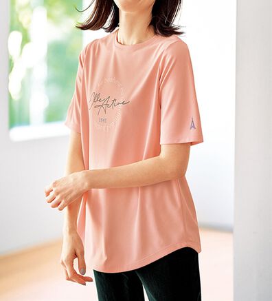 BELLUNA（ベルーナ）の「＜ＥＬＬＥ　Ａｃｔｉｖｅ＞裏メッシュ裾ラウンドチュニック（チュニック）」