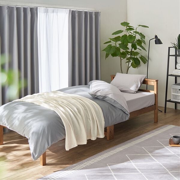 iellio（イエリオ）の「１００％遮光＆防音＆断熱保温ＵＶ見えにくいレース付カーテンセット＜４枚組・遮光１級・無地・洗える・形状記憶加工・新生活＞（ドレープカーテン）」｜詳細画像