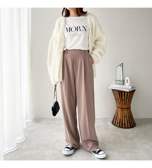 GeeRA（ジーラ）の「美脚魅せタックワイドスラックスパンツ（ワイドパンツ・ガウチョ）」｜詳細画像