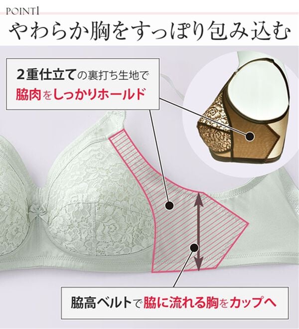 LAVIENNE（ラヴィエンヌ）の「すっぽり包んでスッキリノンワイヤーブラ（ブラジャー）」｜詳細画像