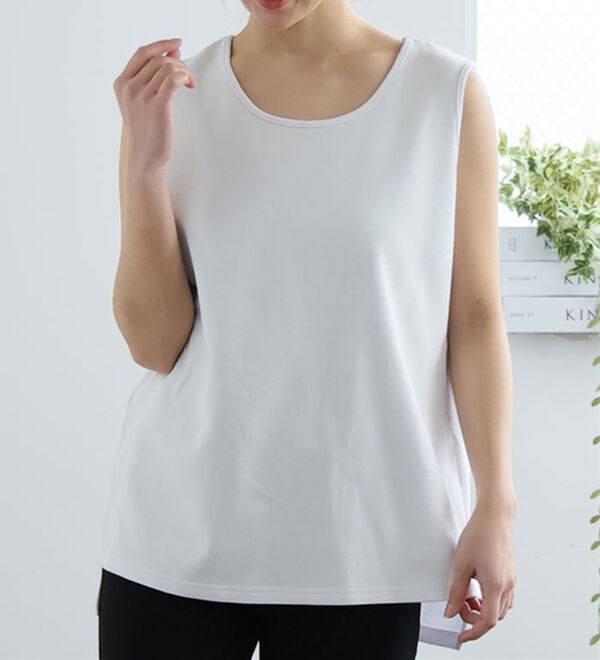 A HAPPY MARILYN（アハッピーマリリン）の「【Ｍ～８Ｌ／選べる裾】【接触冷感・吸水速乾】さらさらタンクトップ（タンクトップ・キャミソール）」｜オフホワイト