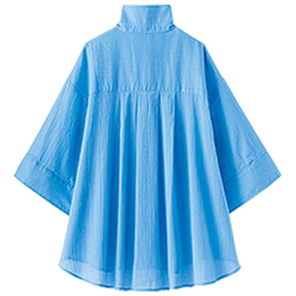 BELLUNA（ベルーナ）の「楊柳コットン袖ボタンデザインシャツ（シャツ）」｜詳細画像