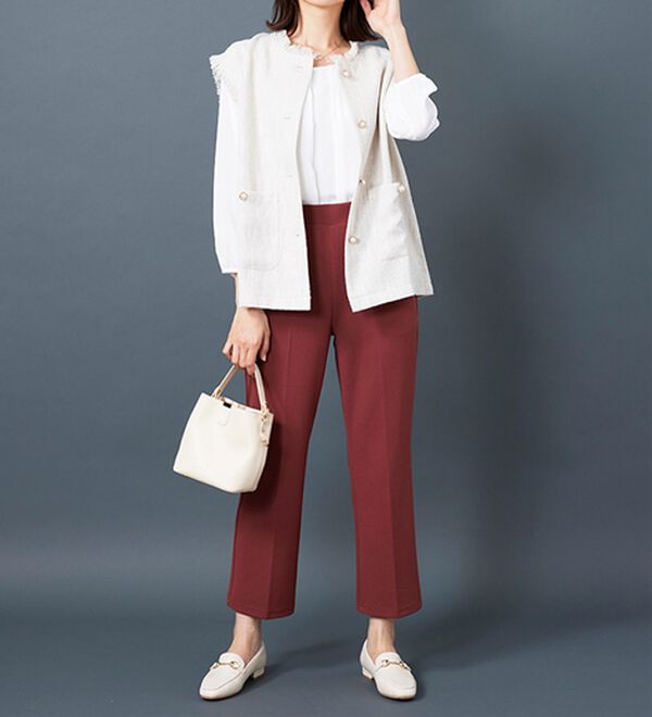 BELLUNA（ベルーナ）の「ツイード調パールボタンデザインベスト（ベスト）」｜詳細画像