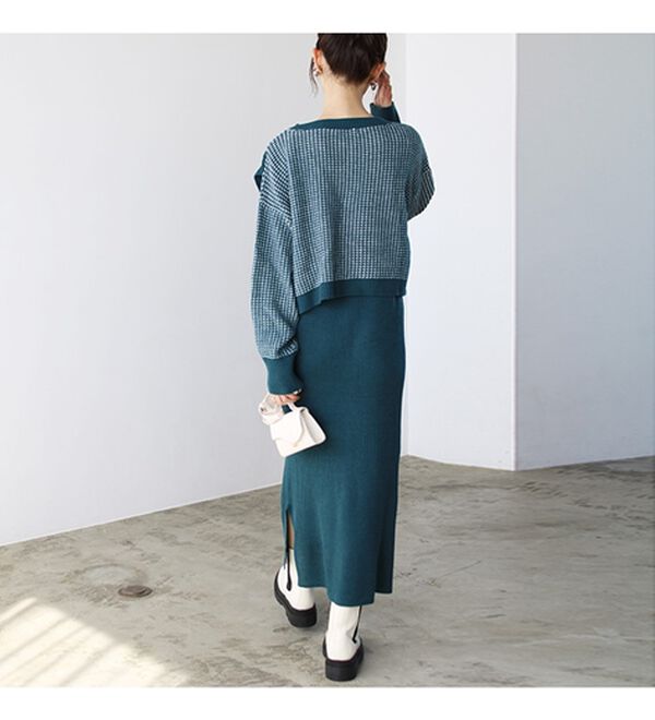 GeeRA（ジーラ）の「レイヤード２点セットワンピース（ニットワンピース）」｜詳細画像