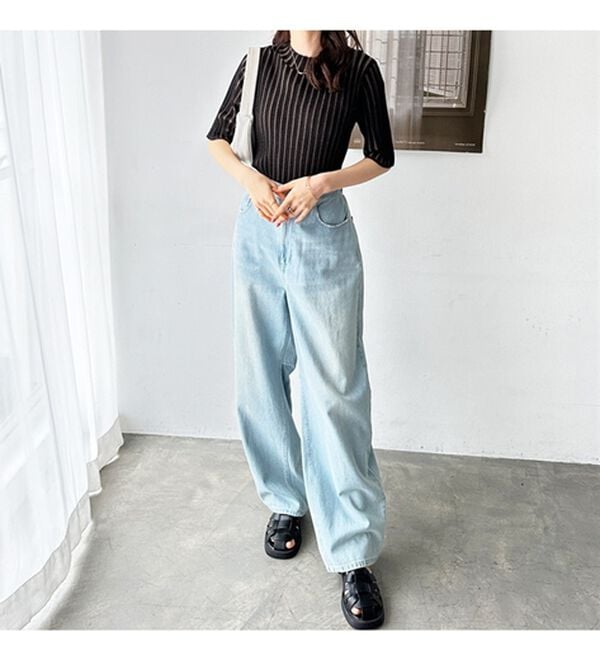 GeeRA（ジーラ）の「配色リブハイネックニット（ニット・セーター）」｜詳細画像