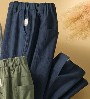 ルフラン（ルフラン）の「はきやすい♪やわらかコットンパンツ（その他パンツ）」｜ネイビー