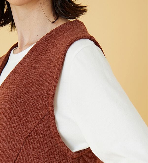 BELLUNA（ベルーナ）の「杢調素材ポケットデザインジャンパードレス（ジャンパースカート）」｜詳細画像