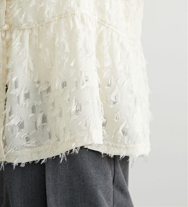 BELLUNA（ベルーナ）の「シフォン素材フェザービスチェ（タンクトップ・キャミソール）」｜詳細画像