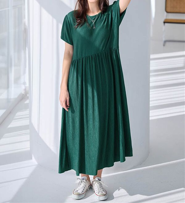 Viola e Viola（ヴィオラ エ ヴィオラ）の「【５つの機能付】楽ちんジャカードワンピース（カットソーワンピース）」｜詳細画像