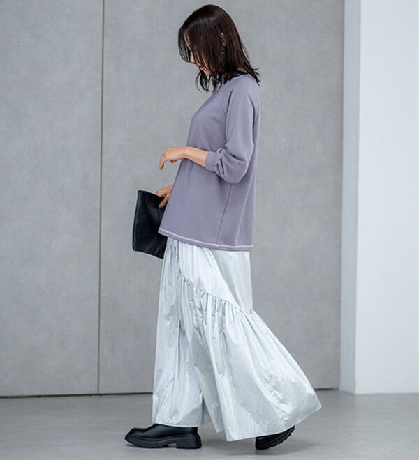 BELLUNA（ベルーナ）の「華奢見せ！しっかり綿混裏毛素材トレーナー（トレーナー・スウェット）」｜詳細画像