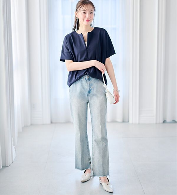 RANAN（ラナン）の「【4つの機能付】ひんやりハーフジップコクーンチュニック（チュニック）」｜詳細画像