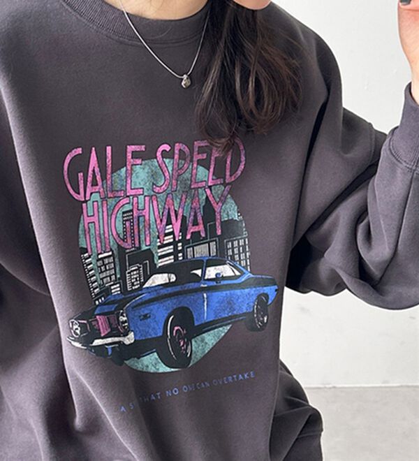 GeeRA（ジーラ）の「ラフィックヴィンテージ風裏起毛スウェット（カットソー）」｜詳細画像