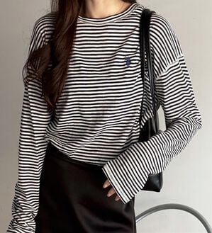 GeeRA（ジーラ）の「【Ｕ．Ｓ．ＰＯＬＯ　ＡＳＳＮ．】スラブシアーロンＴ（Tシャツ）」｜白黒ボーダー