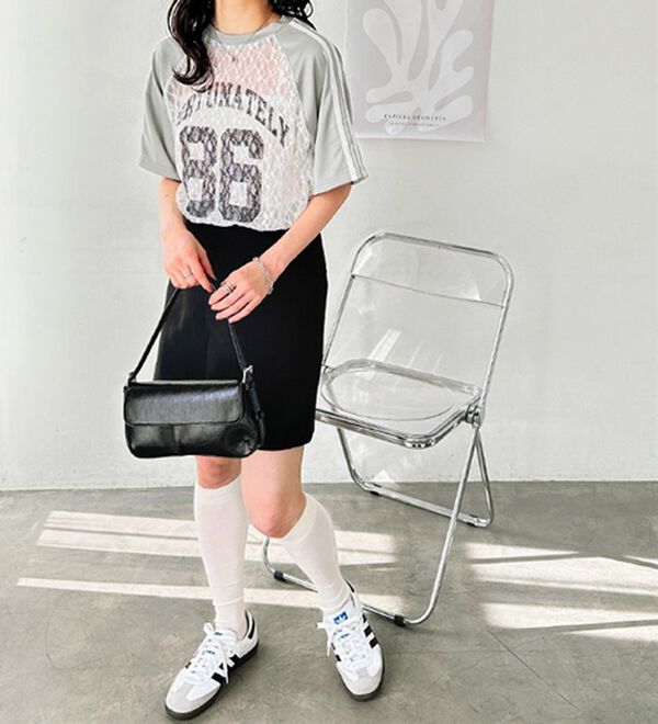 GeeRA（ジーラ）の「レース切替ナンバーロゴＴシャツ（カットソー）」｜詳細画像