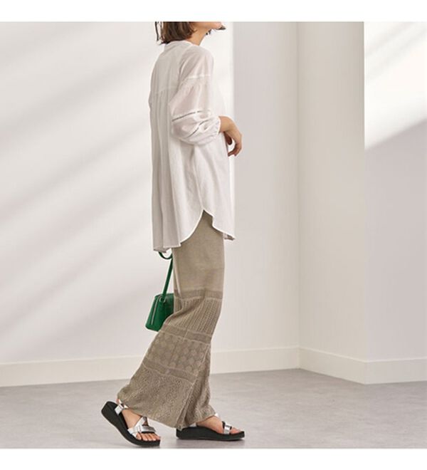 BELLUNA（ベルーナ）の「レーヨン混ビンテージ素材シャツチュニック（チュニック）」｜詳細画像