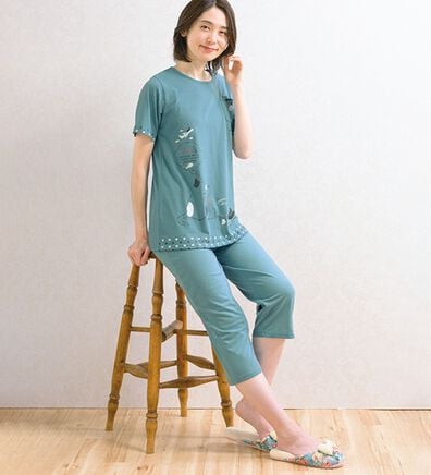 ルフラン（ルフラン）の「【２着組】涼やか猫パジャマ（パジャマ・ルームウェア）」