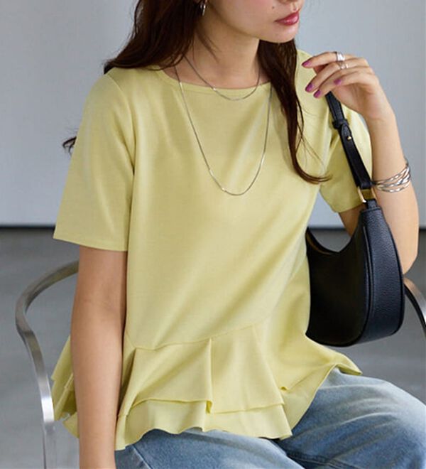 alotta（アロッタ）の「スクエアネックティアードトップス（カットソー）」｜詳細画像