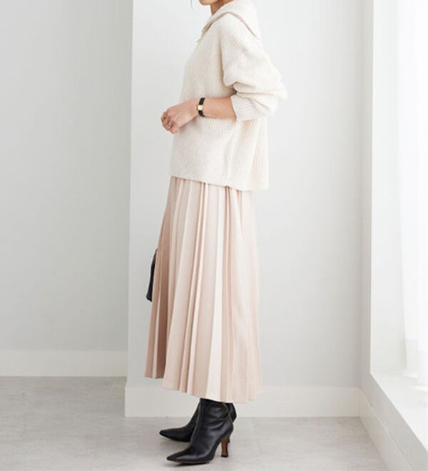 BELLUNA（ベルーナ）の「あぜ編ハーフジップニットプルオーバー（ニット・セーター）」｜詳細画像