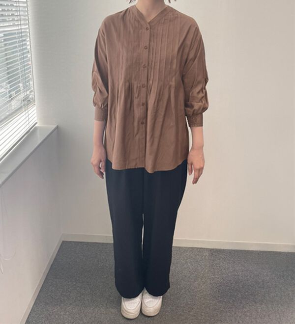 BELLUNA（ベルーナ）の「サテン調ピンタックシャツチュニック（チュニック）」｜詳細画像