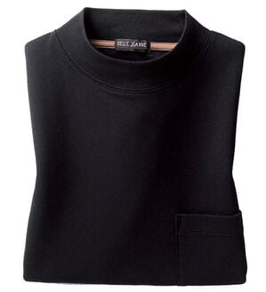 「肌側しっとりなめらか吸湿発熱ハイネック（メンズＴシャツ）」｜ブラック