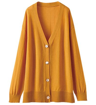 BELLUNA（ベルーナ）の「シアー素材Ｖネックデザインカーディガン（ニットカーディガン）」