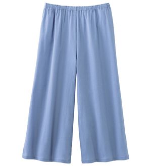 「サラッと涼しい楊柳ボトム（パジャマ・ルームウェア）」｜ブルー