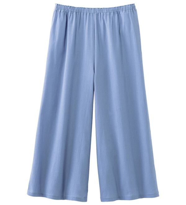 「サラッと涼しい楊柳ボトム（パジャマ・ルームウェア）」｜ブルー