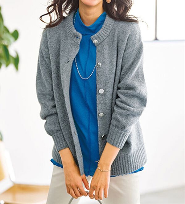 BELLUNA（ベルーナ）の「シアー楊柳素材ハイネックプルオーバー（カットソー）」｜詳細画像