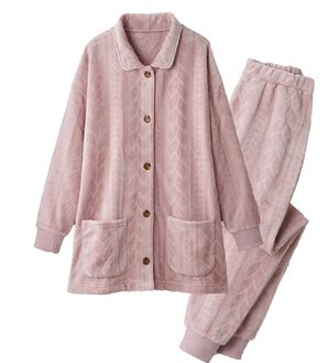 LAVIENNE（ラヴィエンヌ）の「ケーブルフリースジャケットパジャマ（パジャマ・ルームウェア）」｜ローズ