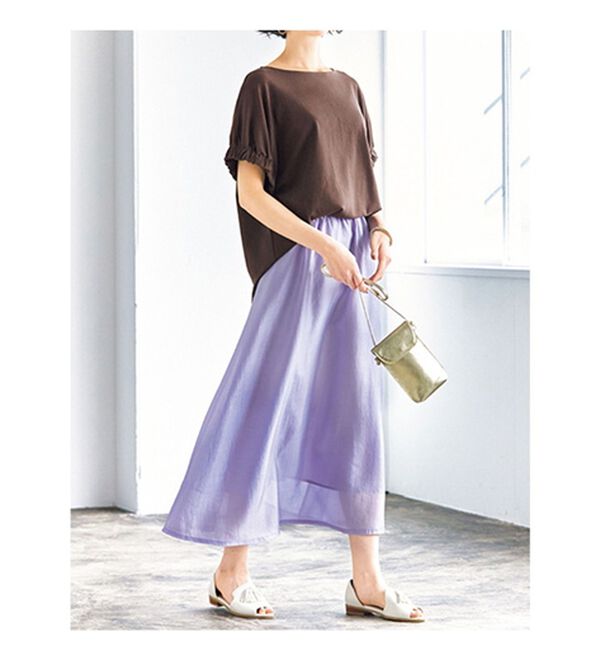 VINNO（ヴィノ）の「シャイニーローンマキシスカート（ロングスカート）」｜詳細画像